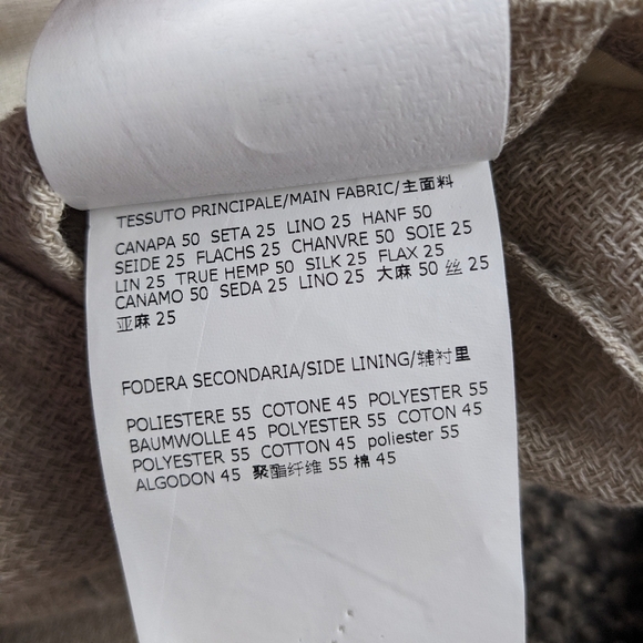 Corneliani Circle Unstructured Sport Coat Blazer 46R Hemp Linen Silk Flax Beige - Picture 7 of 14